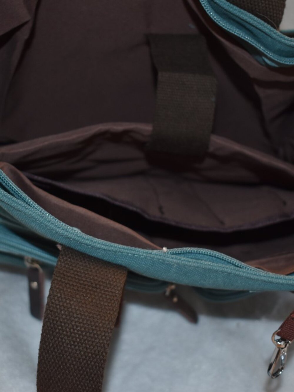 TOLFE Tough Life Teal Heavyweight Canvas Tote Messenger Bag - Picture 8 of 11